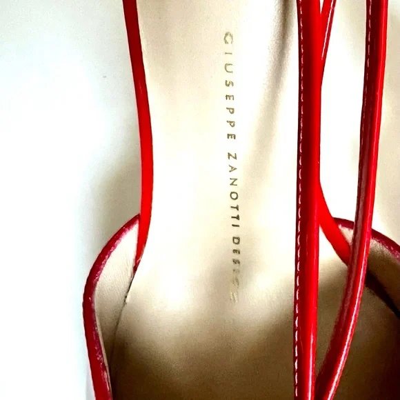 Brand new Giuseppe Zanotti Patent Red Pumps, 37 - Picture 4 of 7